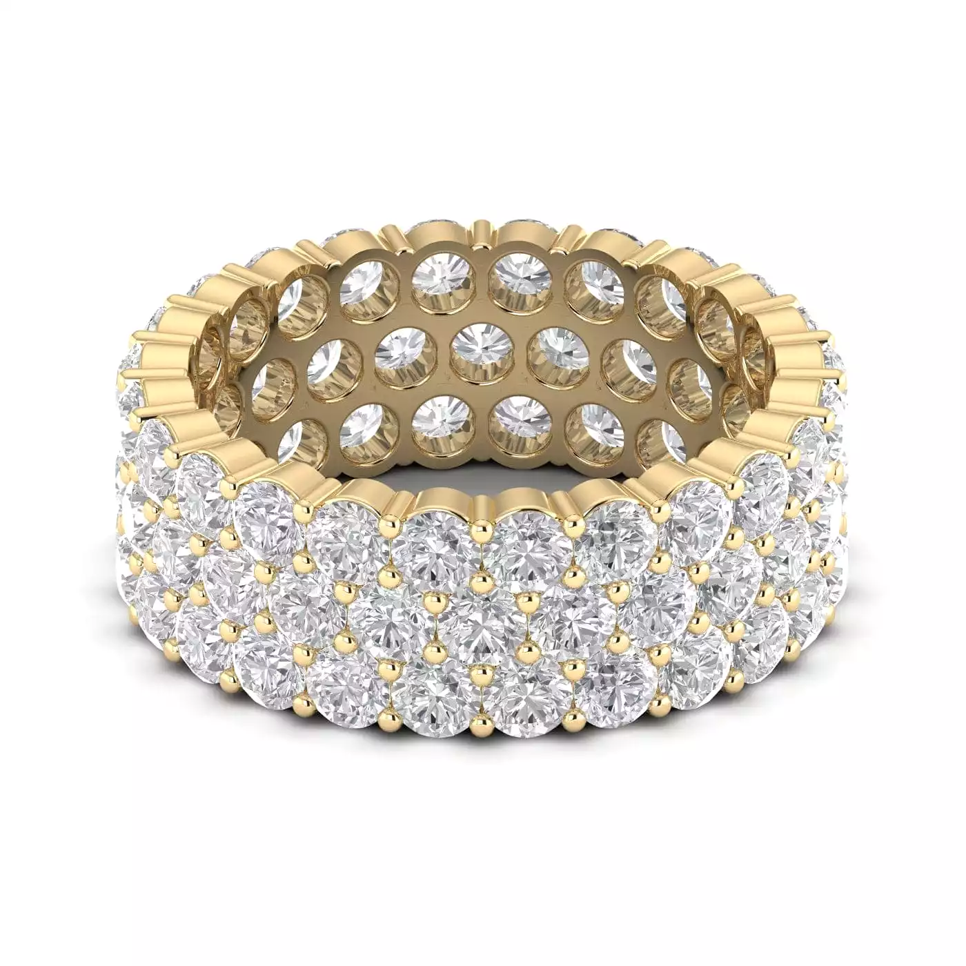 14K & 18K Gold Band of Diamond Eternity Ring, Lab Grown 5 ct