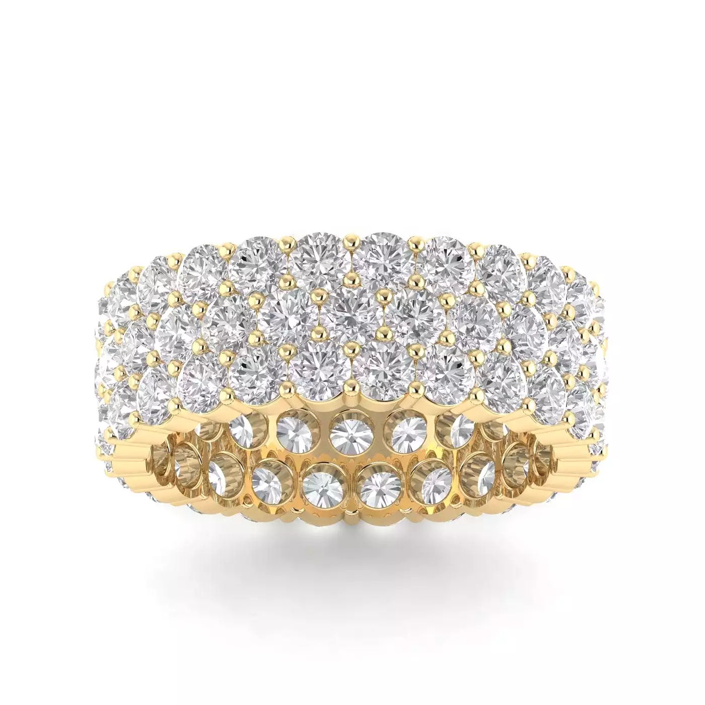 14K & 18K Gold Band of Diamond Eternity Ring, Lab Grown 8.1 ct