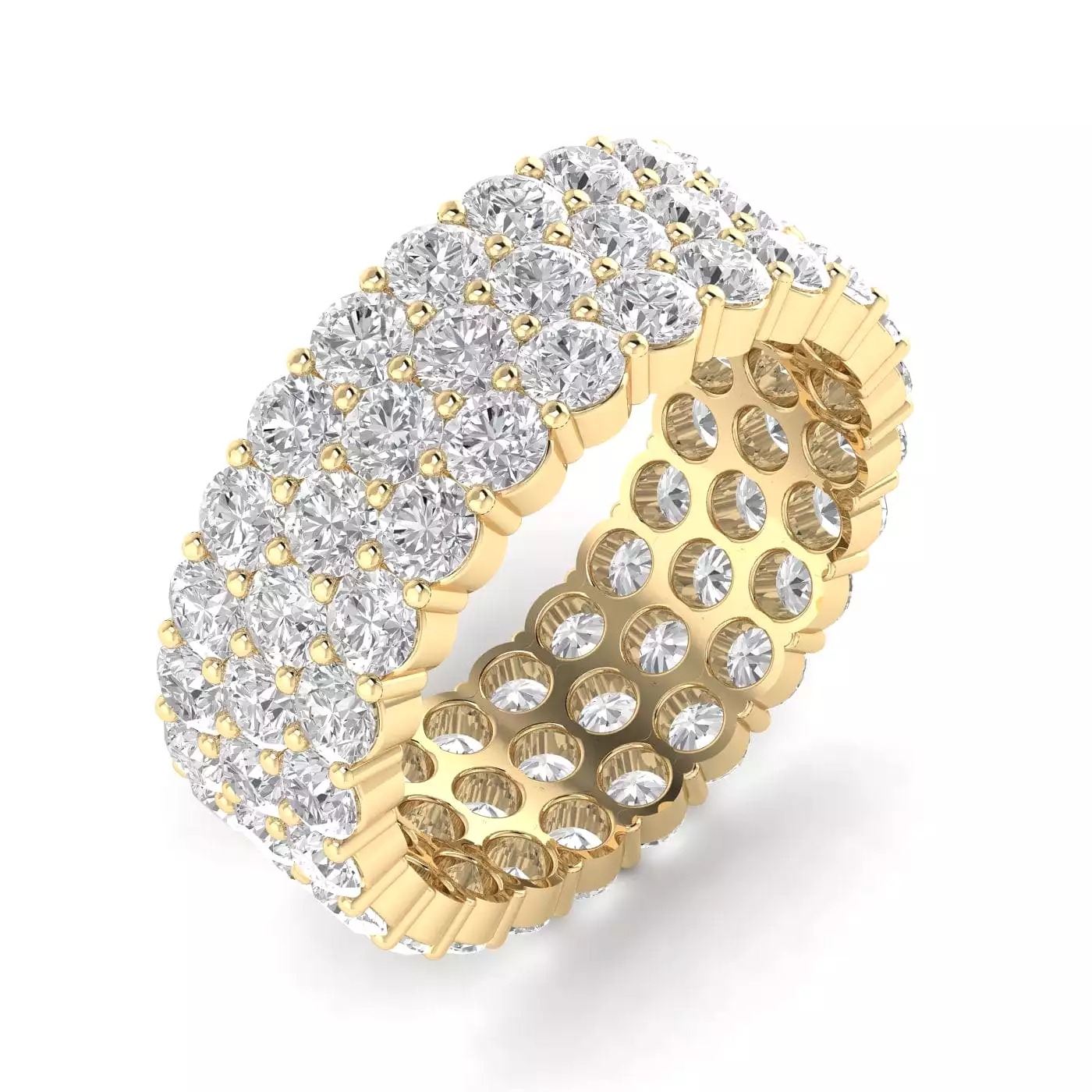 14K & 18K Gold Band of Diamond Eternity Ring, Lab Grown 8.1 ct