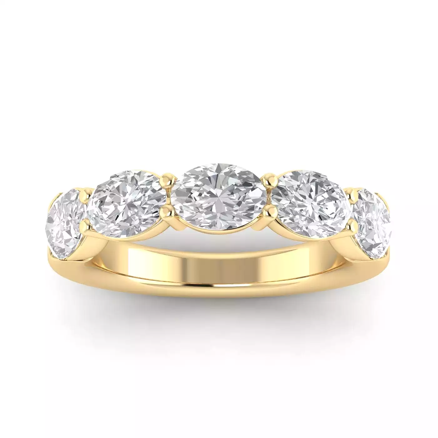 14K & 18K Gold Oval East West Diamond Eternity Ring, Lab Grown