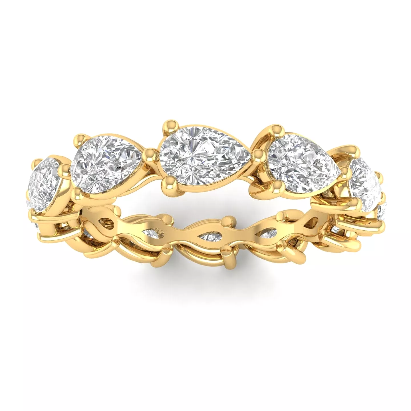 14K & 18K Gold Pear East West Diamond Eternity Ring, Lab Grown