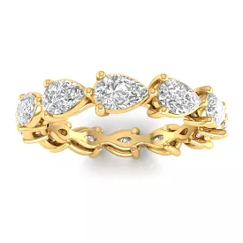 14K & 18K Gold Pear East West Diamond Eternity Ring, Lab Grown