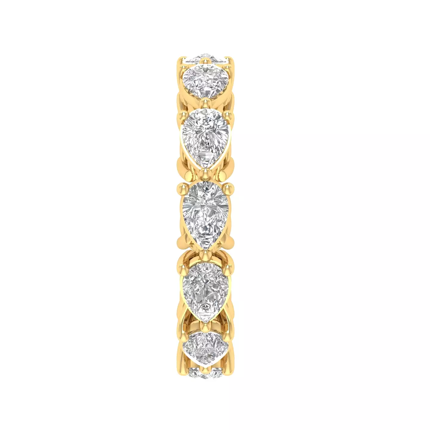 14K & 18K Gold Pear East West Diamond Eternity Ring, Lab Grown