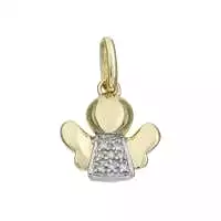 14K Gold Angel with Micro-Pave Diamonds