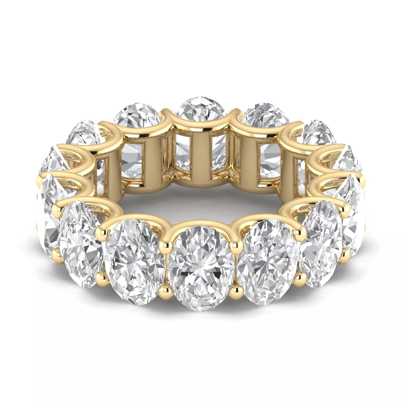 14K Gold Oval Diamond Eternity Band, Lab Grown