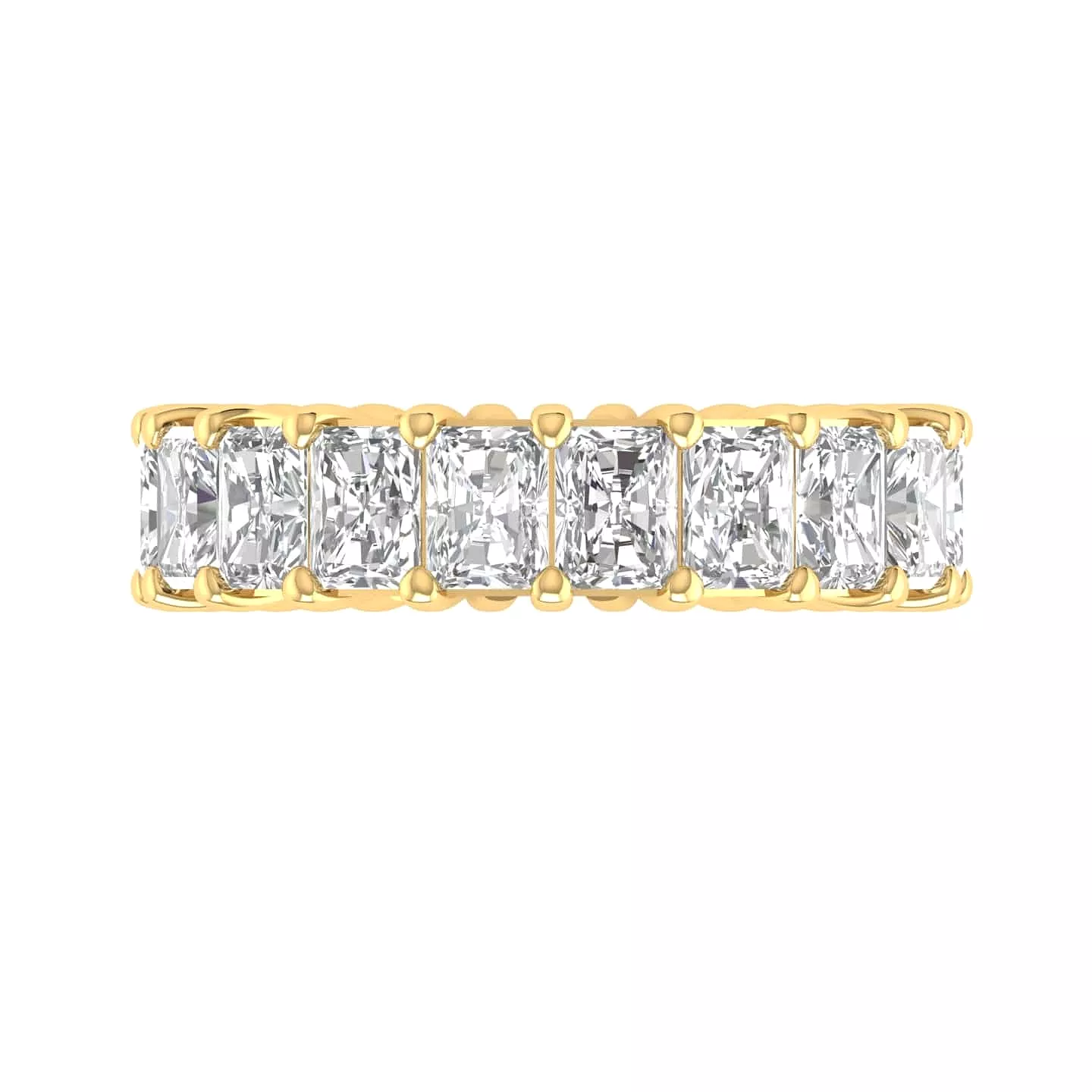 14K Gold Princess Cut Diamond Eternity Ring, Lab Grown