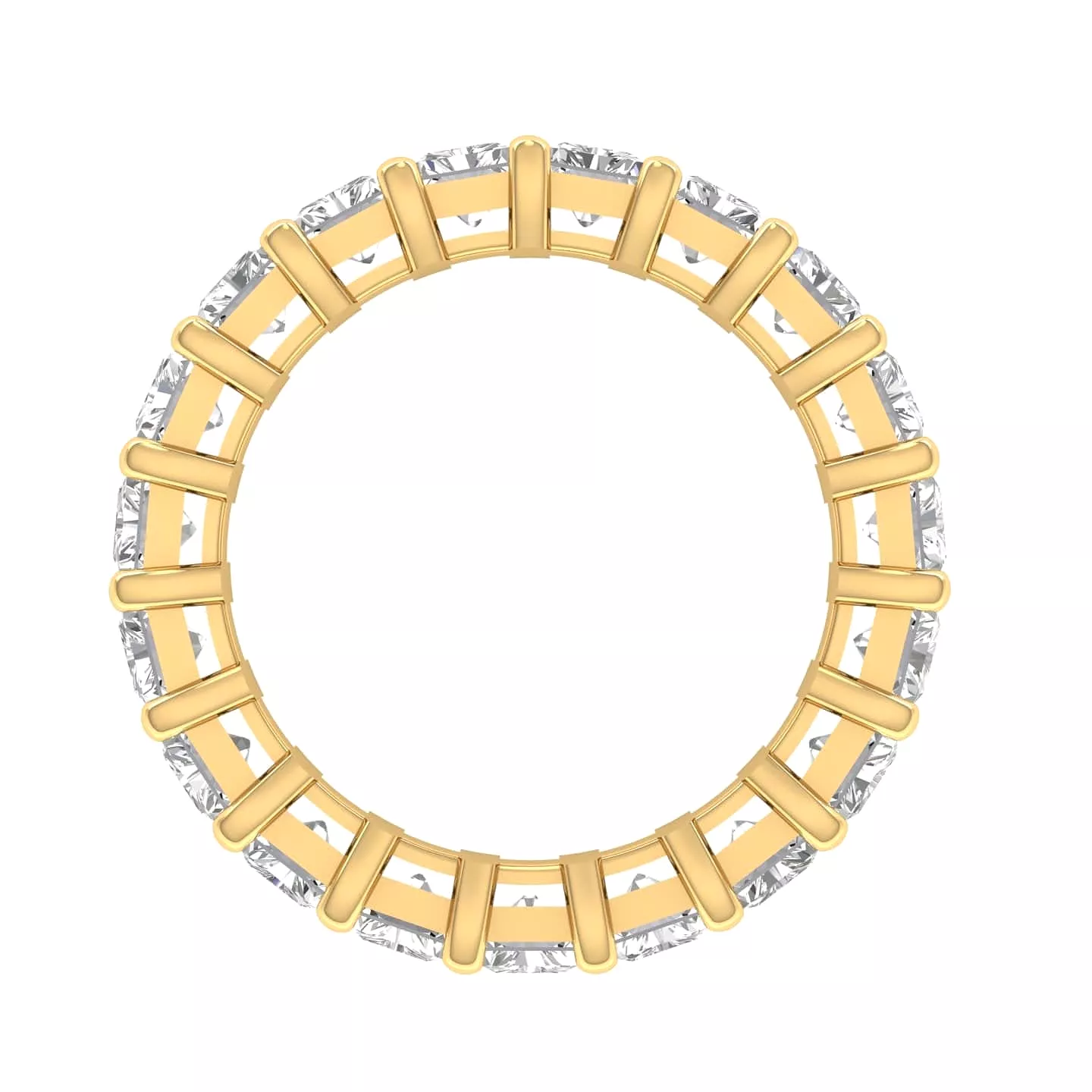 14K Gold Princess Cut Diamond Eternity Ring, Lab Grown