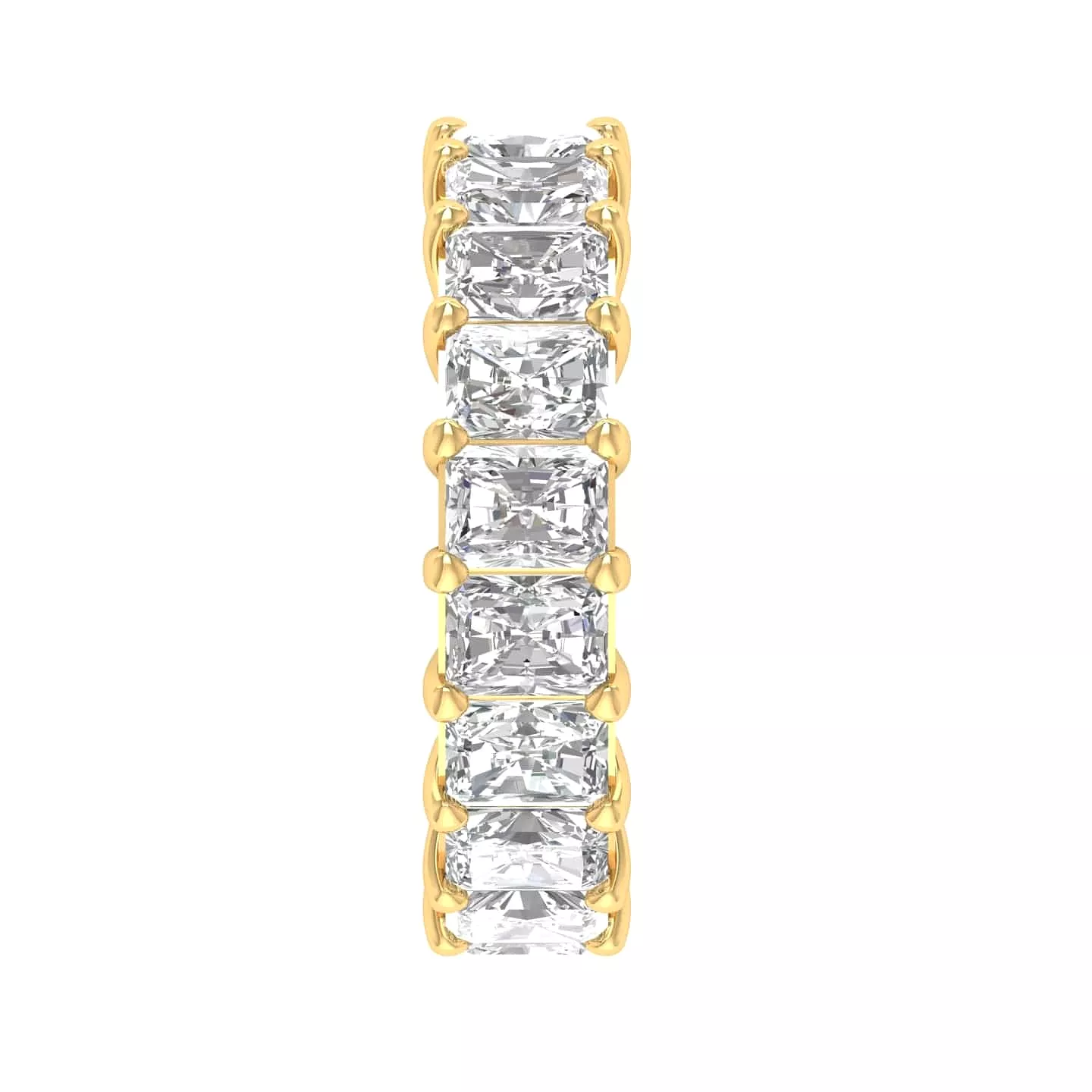 14K Gold Princess Cut Diamond Eternity Ring, Lab Grown