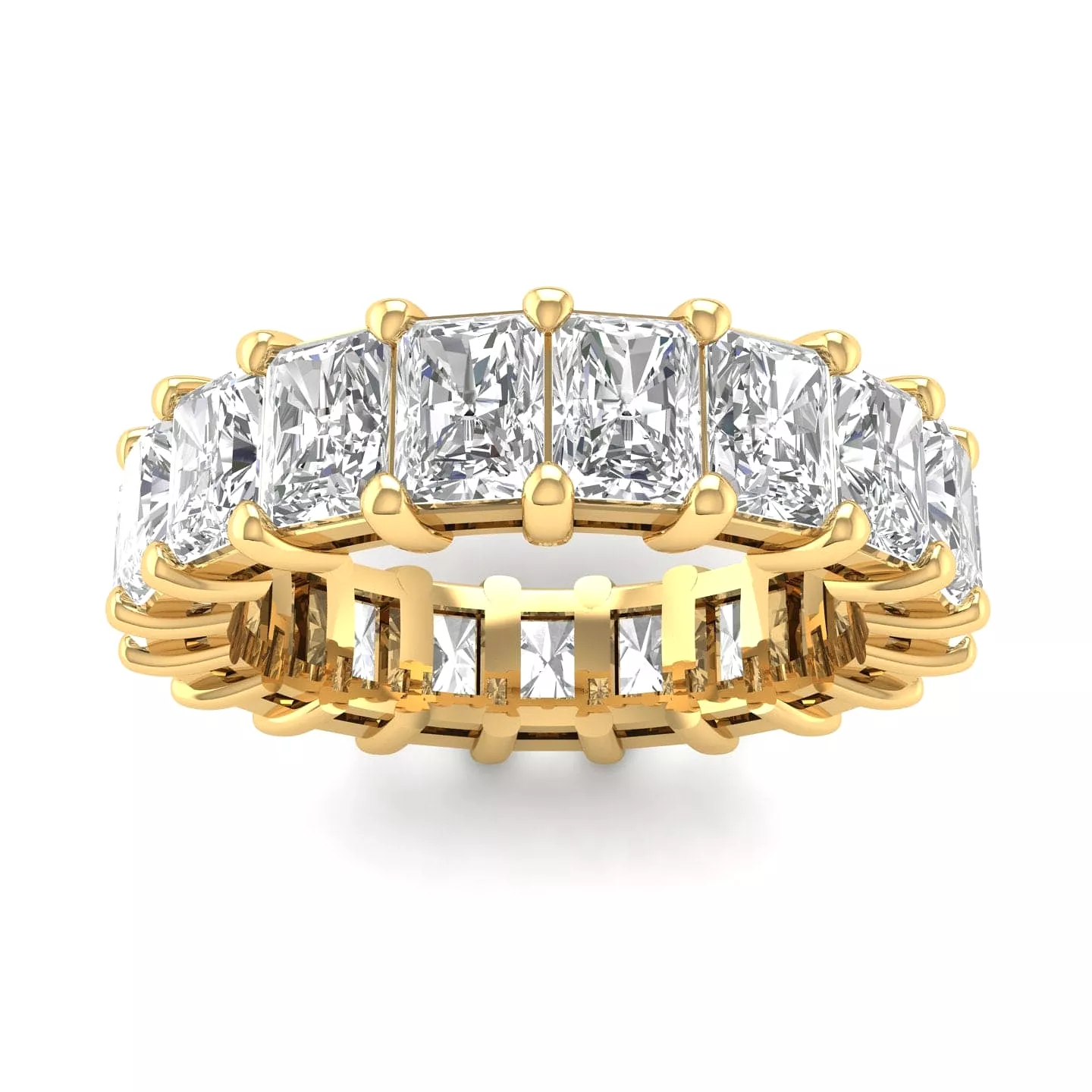 14K Gold Radiant Cut Diamond Eternity Ring Lab Grown