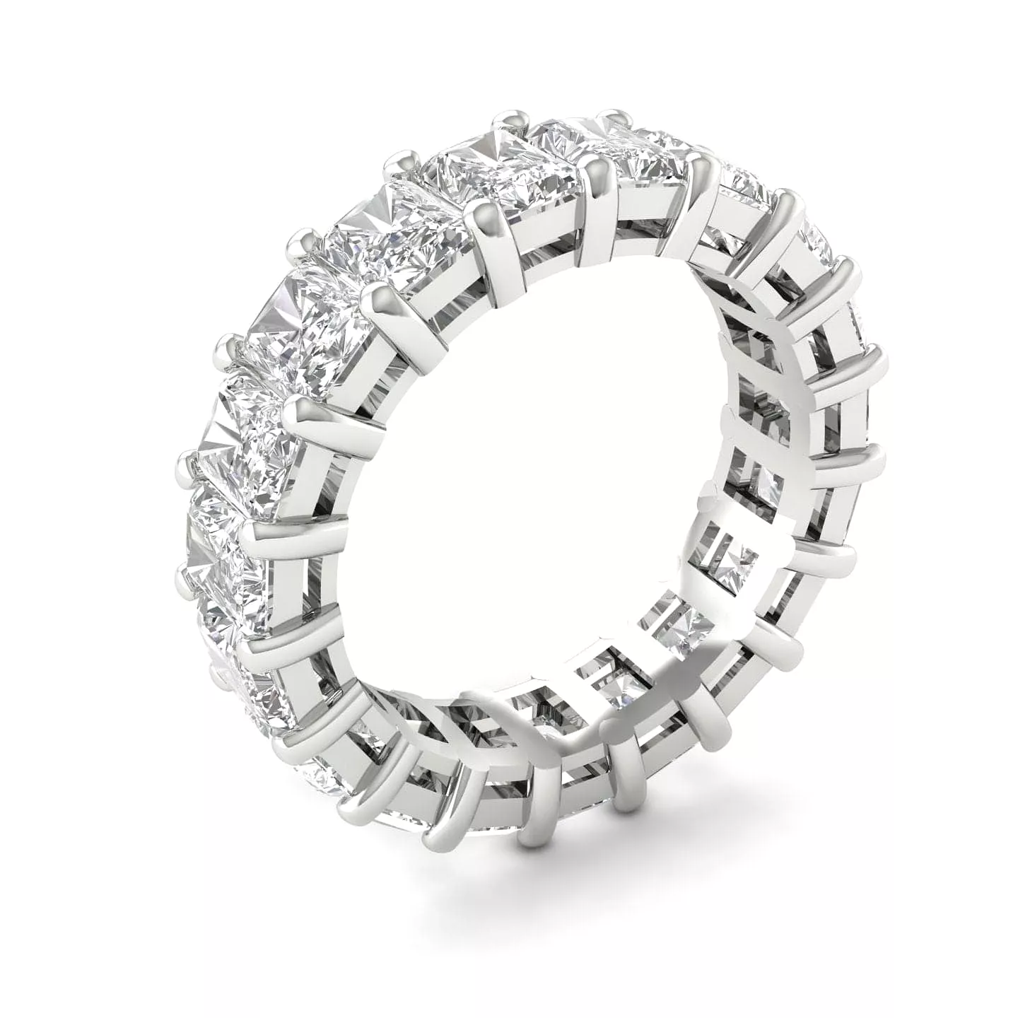 18K Gold Princess Cut Diamond Eternity Ring Lab Grown