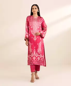 2 Piece - Printed Silk Suit