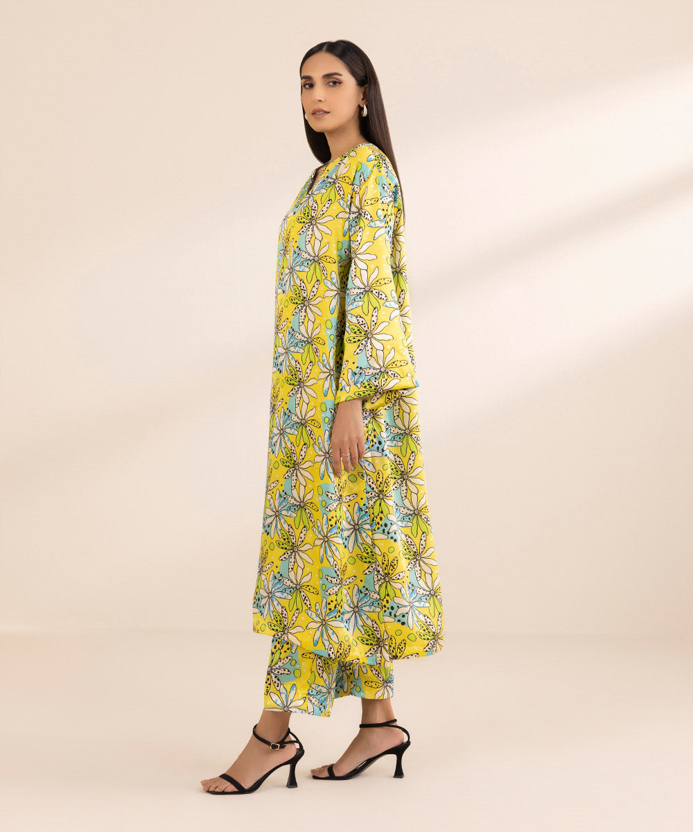 2 Piece - Printed Silk Suit