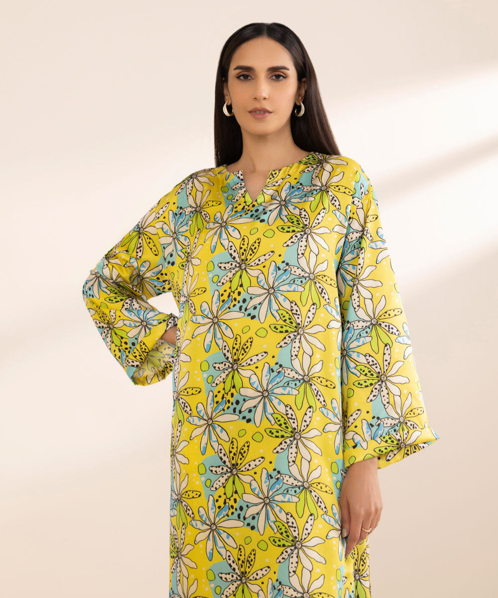 2 Piece - Printed Silk Suit