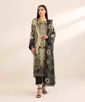 2 Piece - Printed Silk Suit