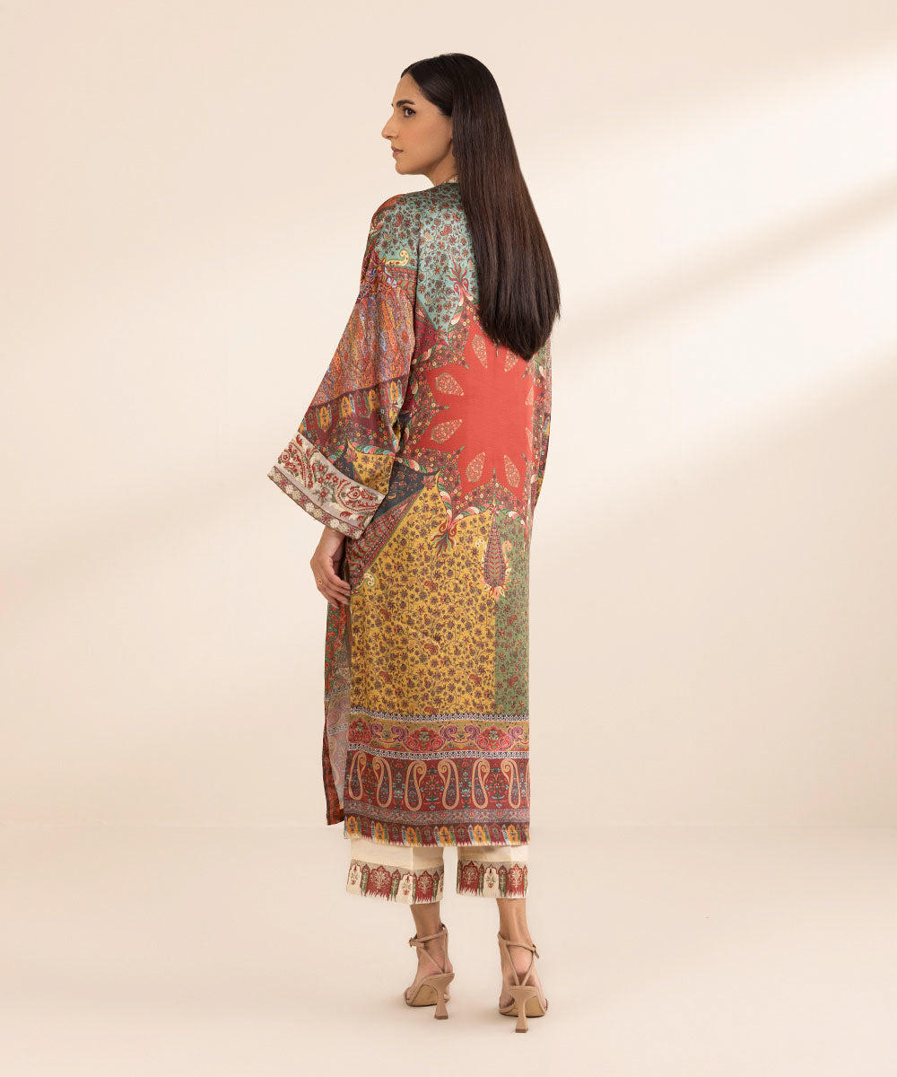 2 Piece - Printed Silk Suit