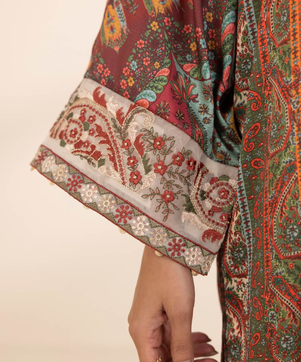 2 Piece - Printed Silk Suit