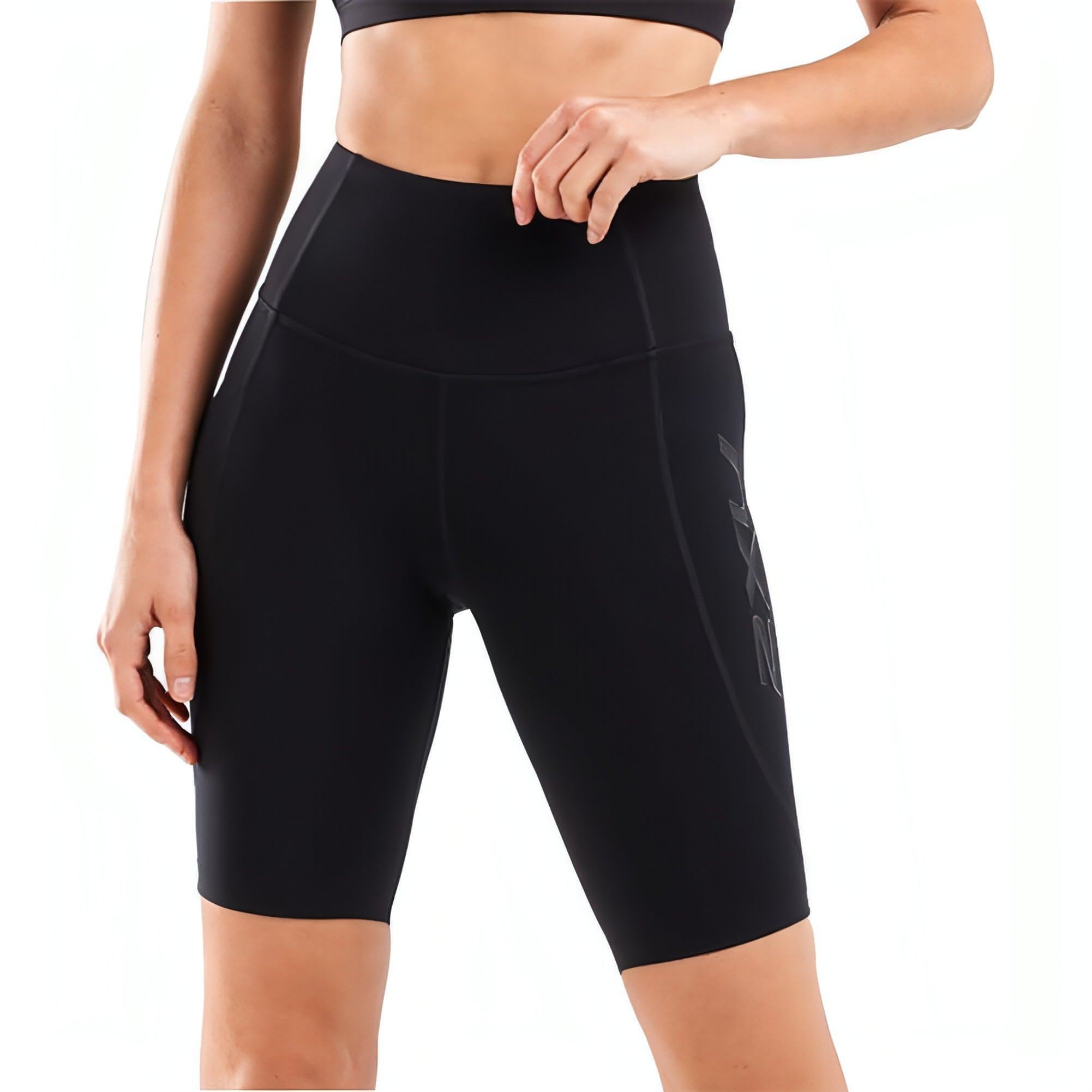 2XU Fitness New Heights Compression Womens Short Running Tights - Black