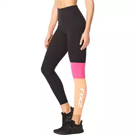 2XU Form Block Hi Rise Compression Womens Long Running Tights - Black