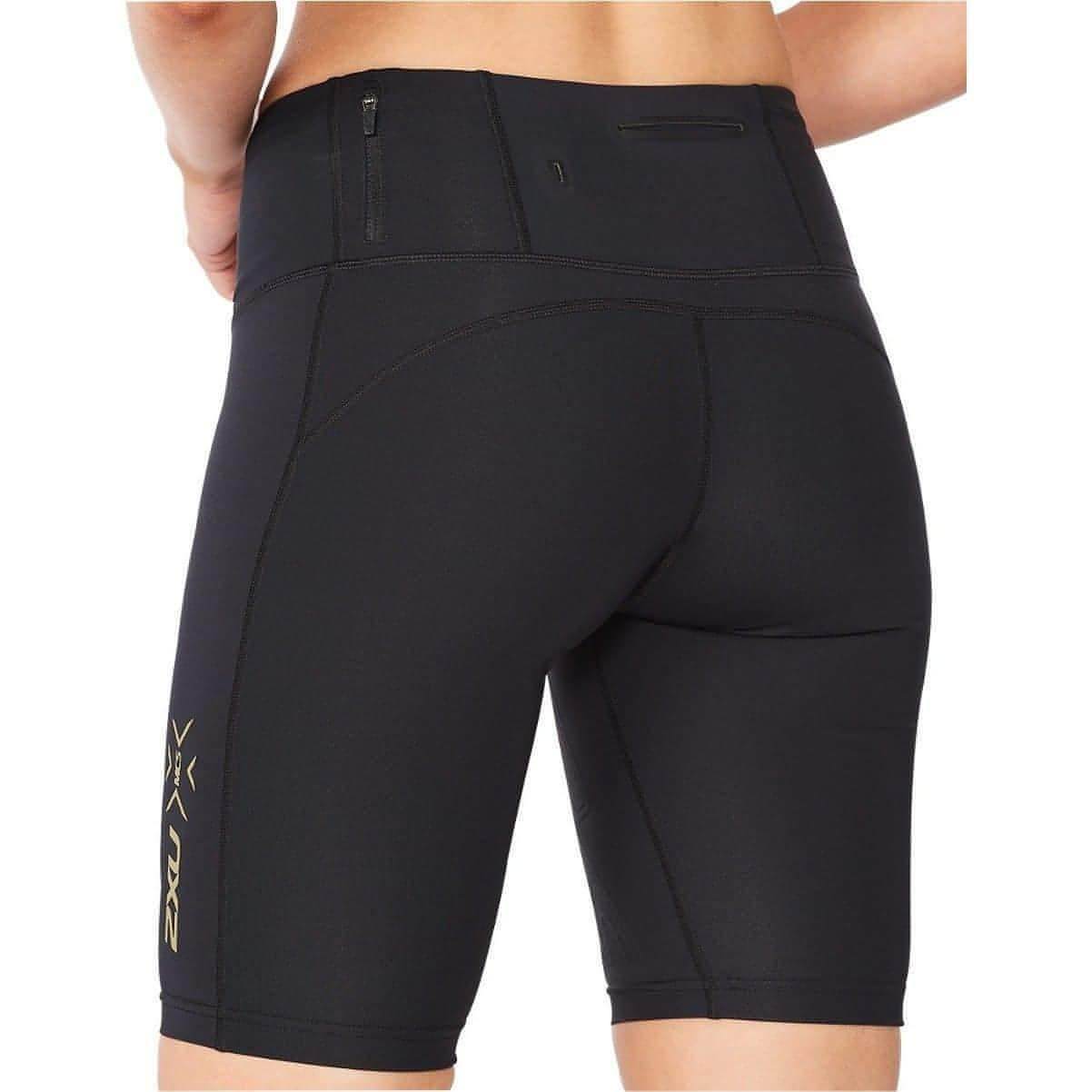 2XU Light Speed Mid Rise Compression Womens Short Running Tights - Black