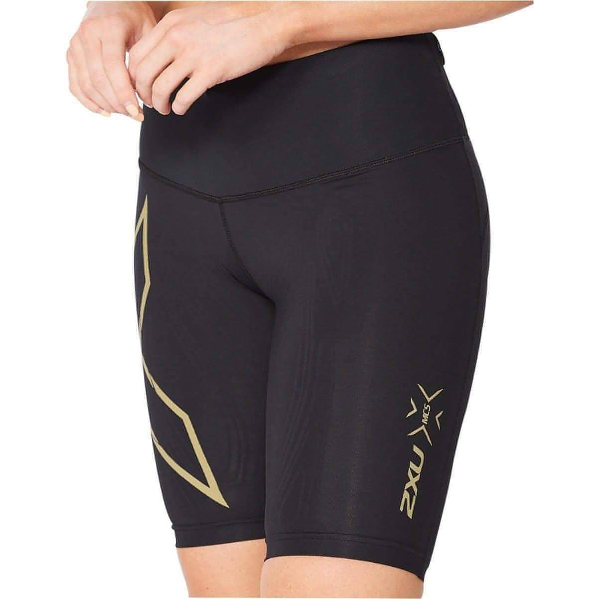 2XU Light Speed Mid Rise Compression Womens Short Running Tights - Black