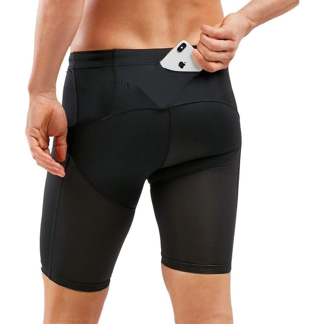 2XU Run Dash Compression Mens Short Running Tights - Black