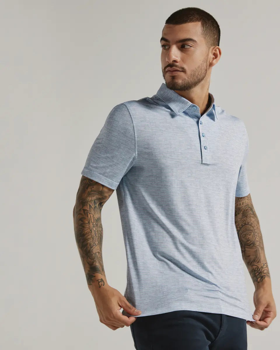 '7Diamonds' Men's Malone Performance Polo - Blue