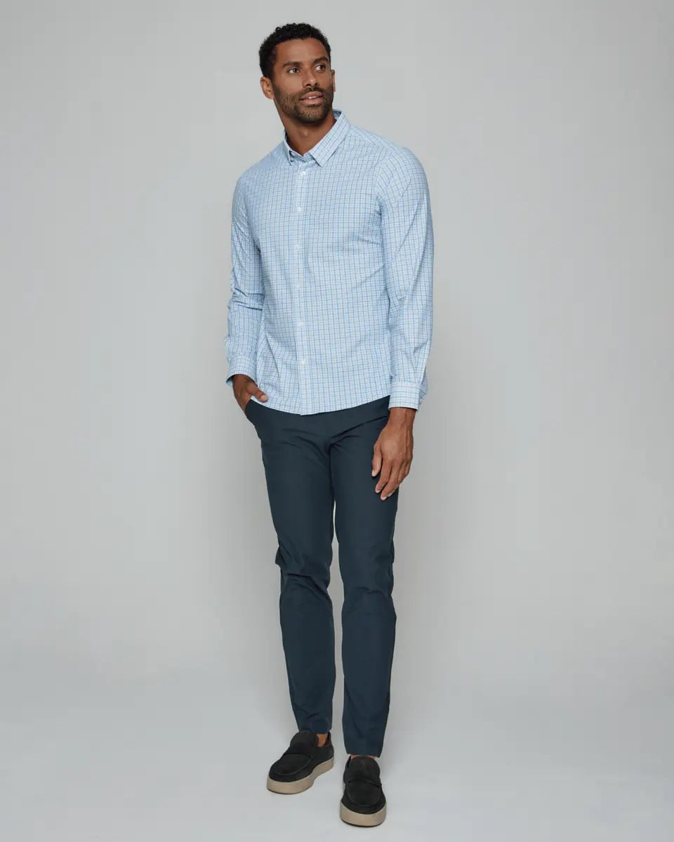 '7Diamonds' Men's Sawyer Performance Button Down - Light Blue