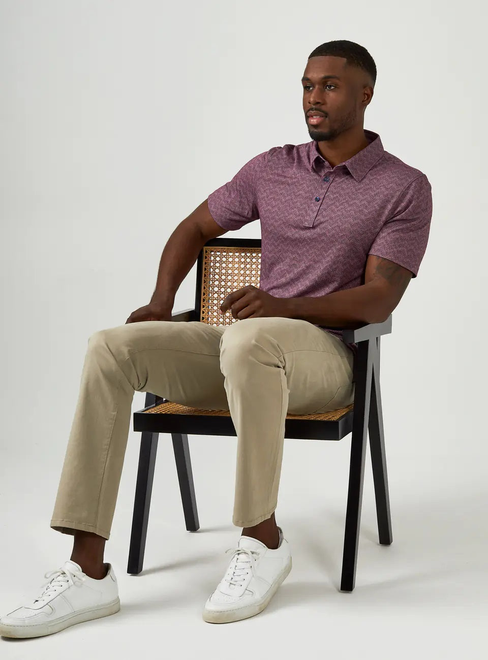 '7Diamonds' Men's Tantalum Performance Pima Polo - Dusty Rose