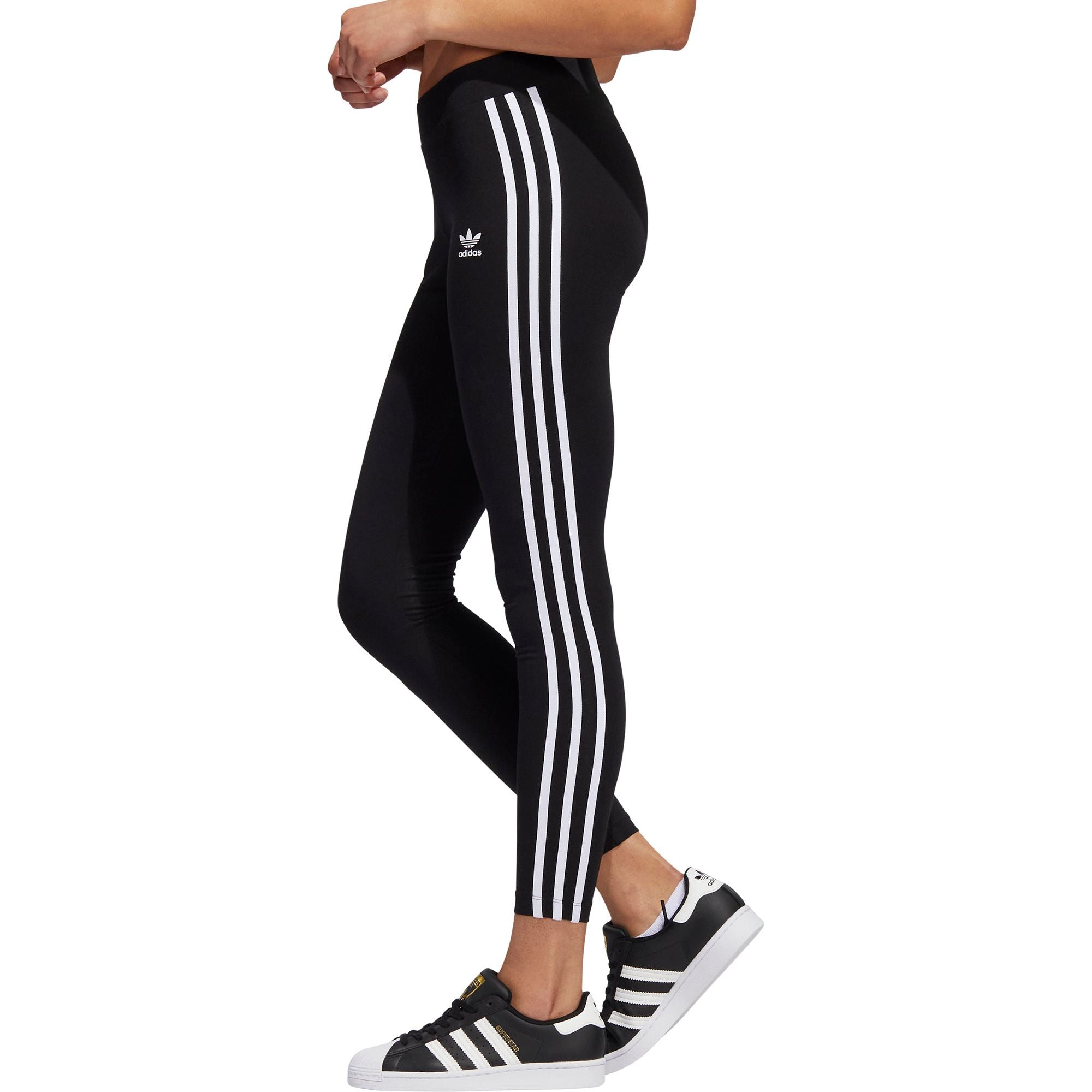 adidas Adicolour Classic 3 Stripes Womens Long Training Tights - Black