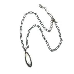 Aged Pearl Marquis & Gun Metal Layering Necklace - Shortie