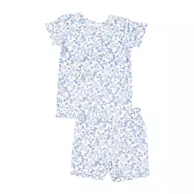 Angel Dear -  Blue Calico Floral Short Loungewear Set