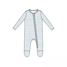 Angel Dear - Blue Stripe Zipper Footie