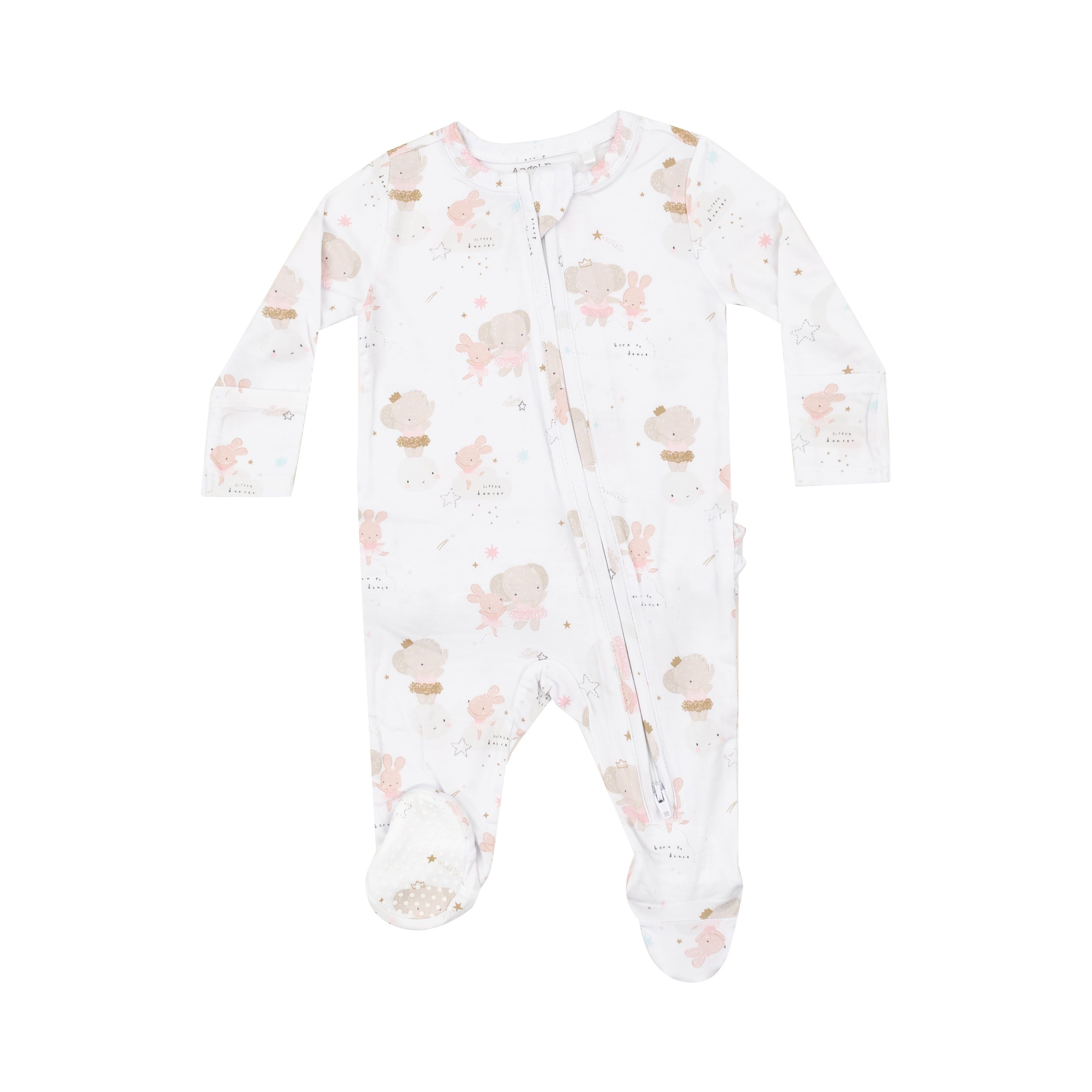 Angel Dear - Elephant + Bunny Ballerinas Zipper Footie