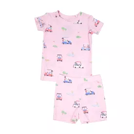 Angel Dear - Pink Golf Cart Short Loungewear Set