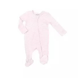 Angel Dear -  Pink Stripe Zipper Footie