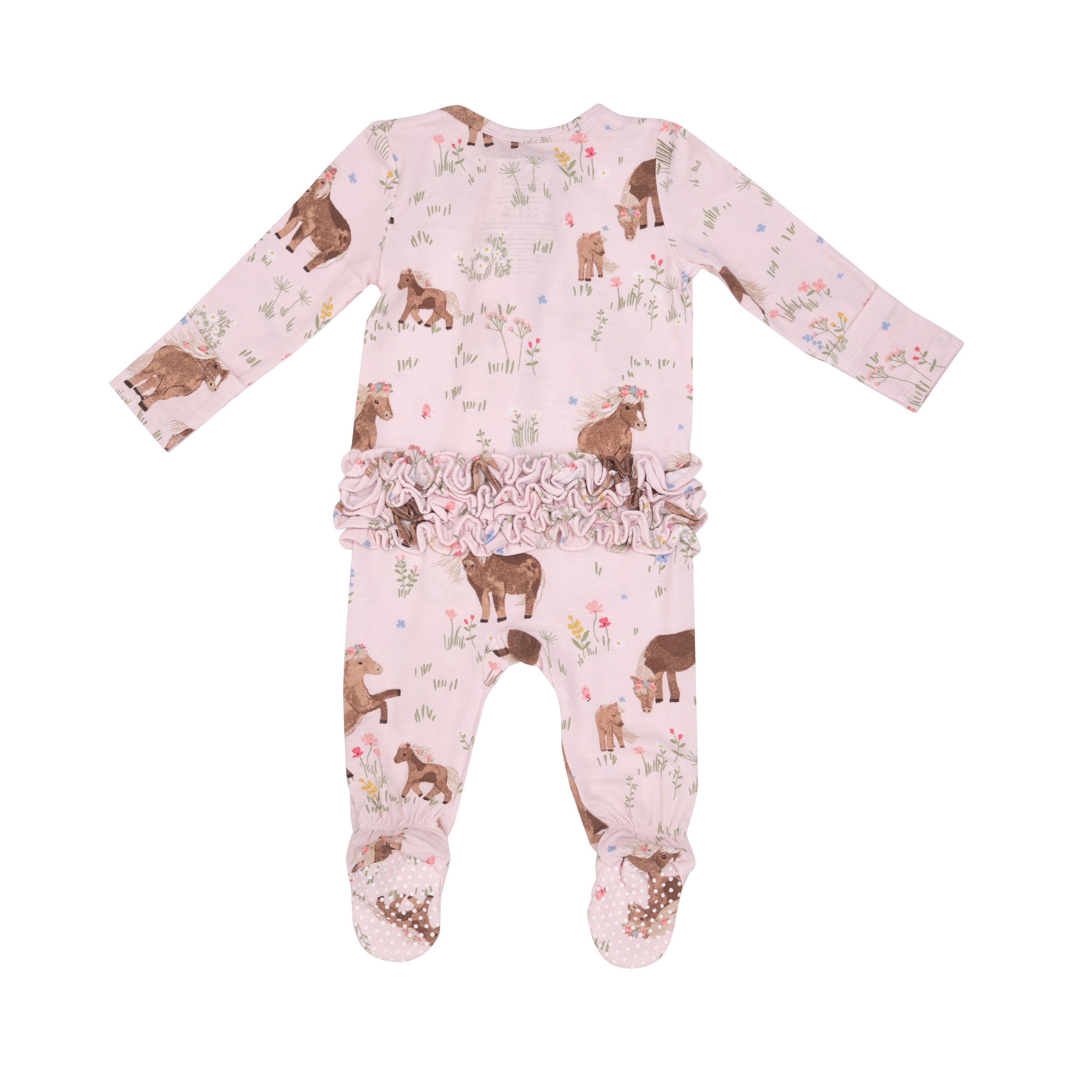 Angel Dear - Watercolor Ponies Zipper Footie