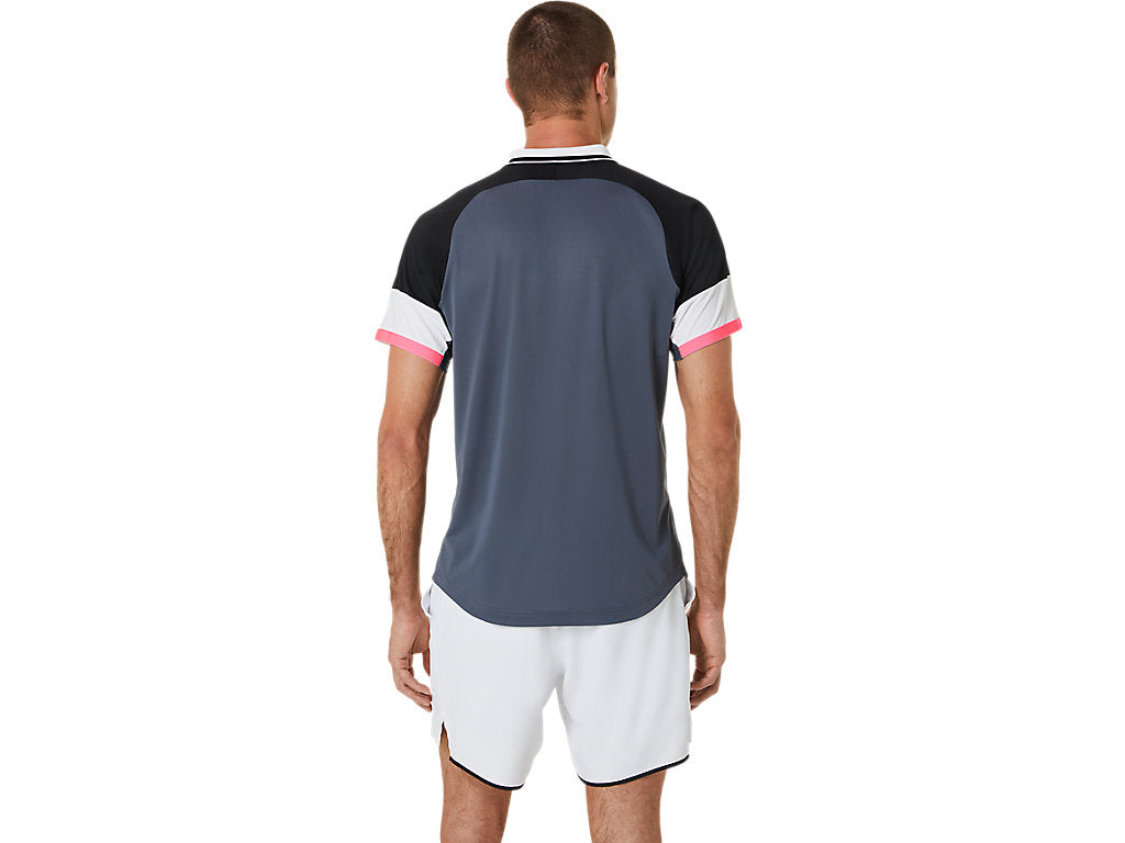 Asics Polo Shirt Match Heren Zwart Grijs