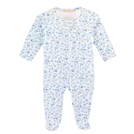 Baby Club Chic - Blue Begonias Zip Footie