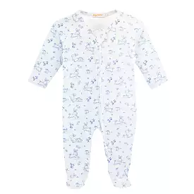 Baby Club Chic - Blue Bunnies Zip Footie