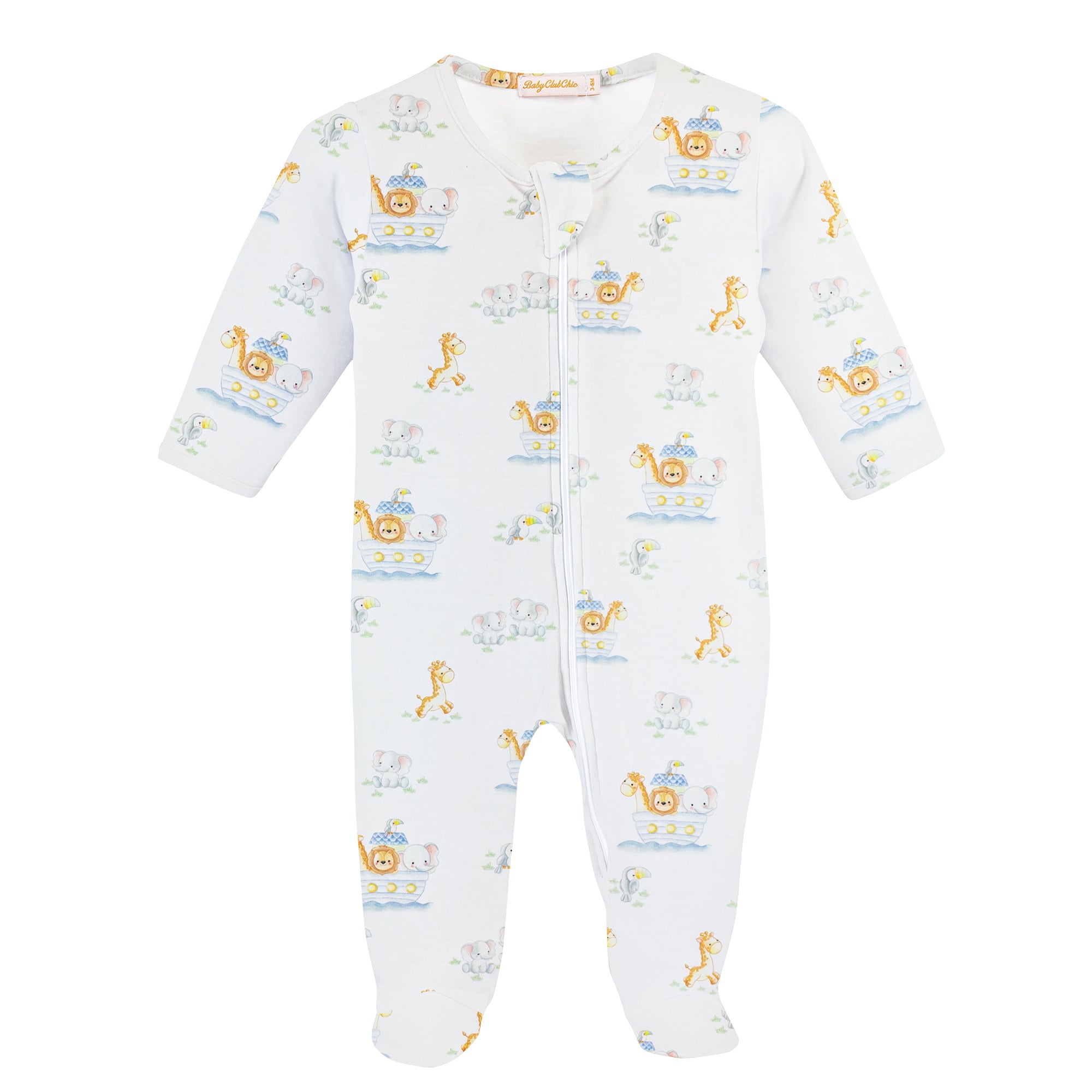 Baby Club Chic - Noah's Ark Zip Footie