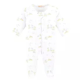 Baby Club Chic - Pink Baby Lambs Zip Footie