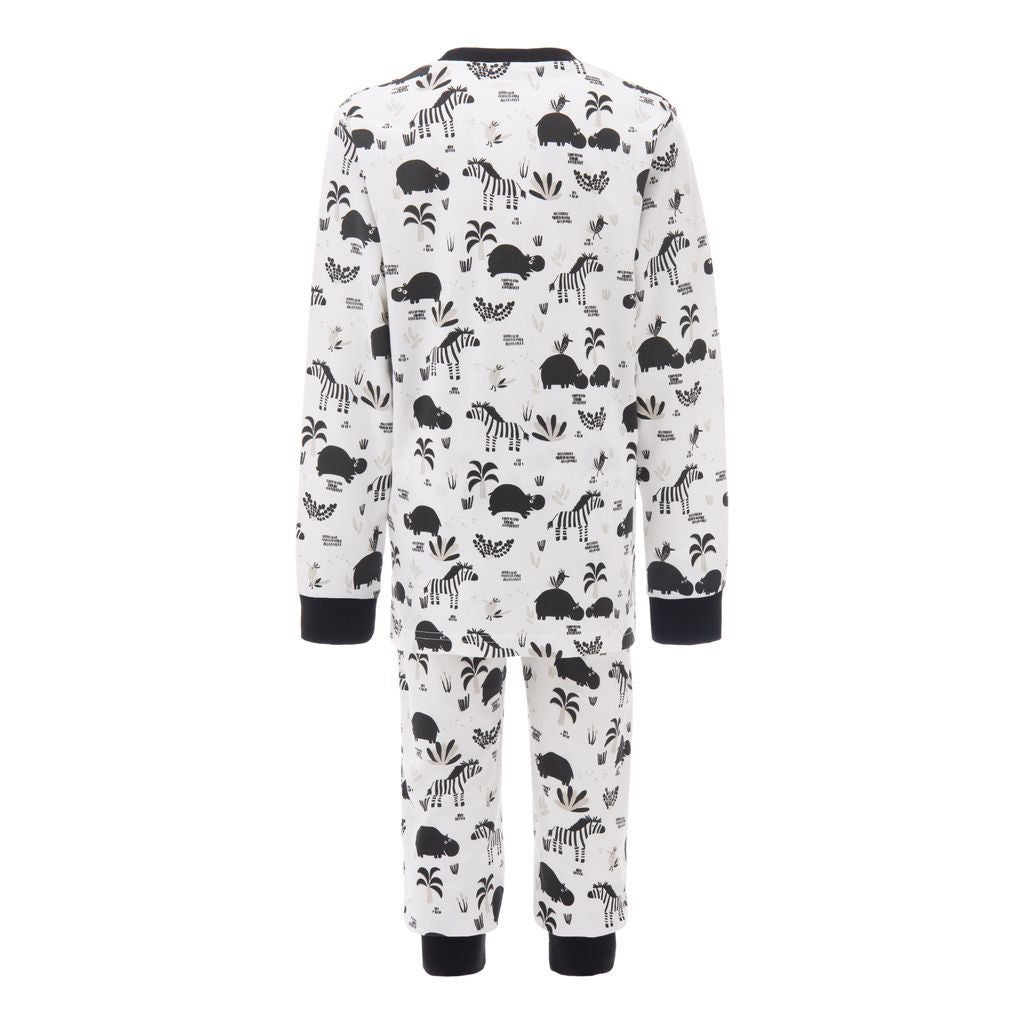 BANBLU-HIPPO + ZEBRA PRINT PJ SET-BB22006-WHITE