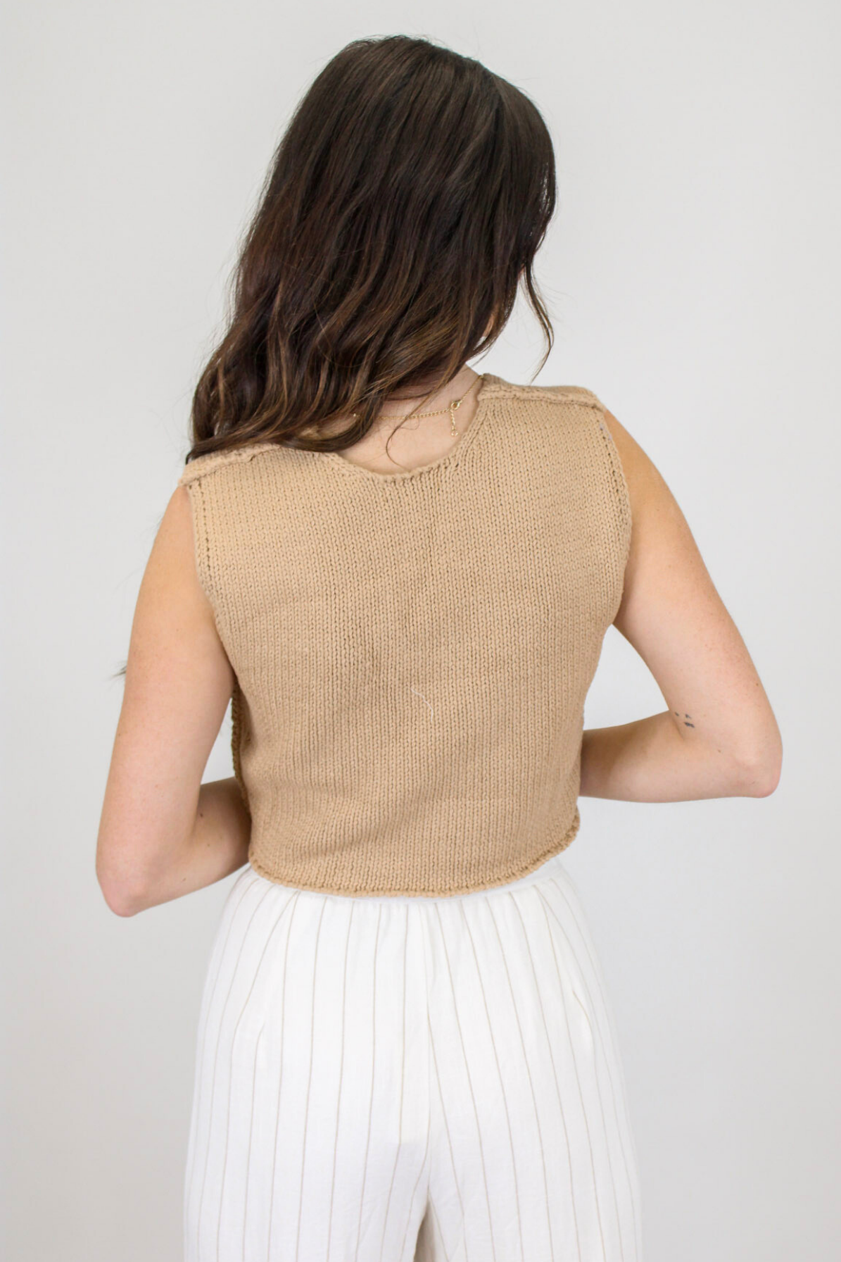 Beckett Crop Sweater in Taupe