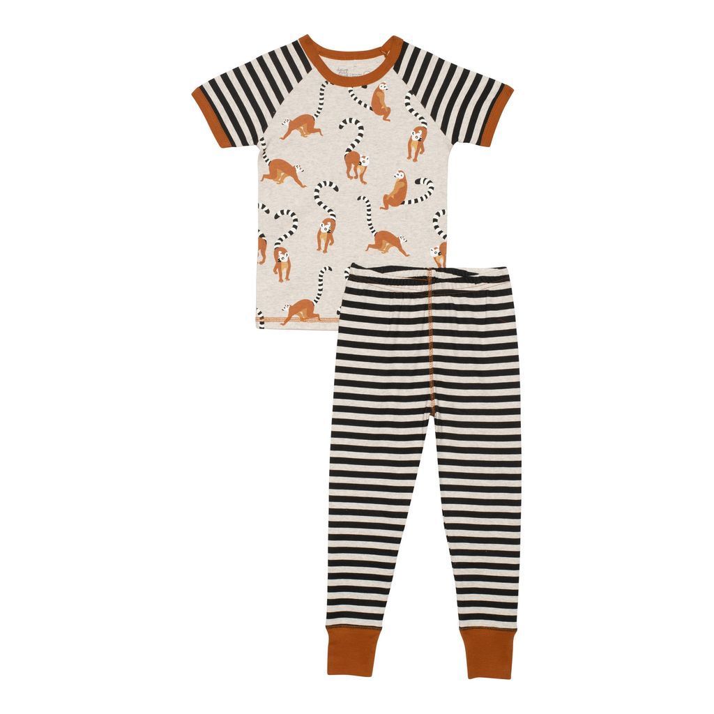 Beige Lemur Print Pajamas