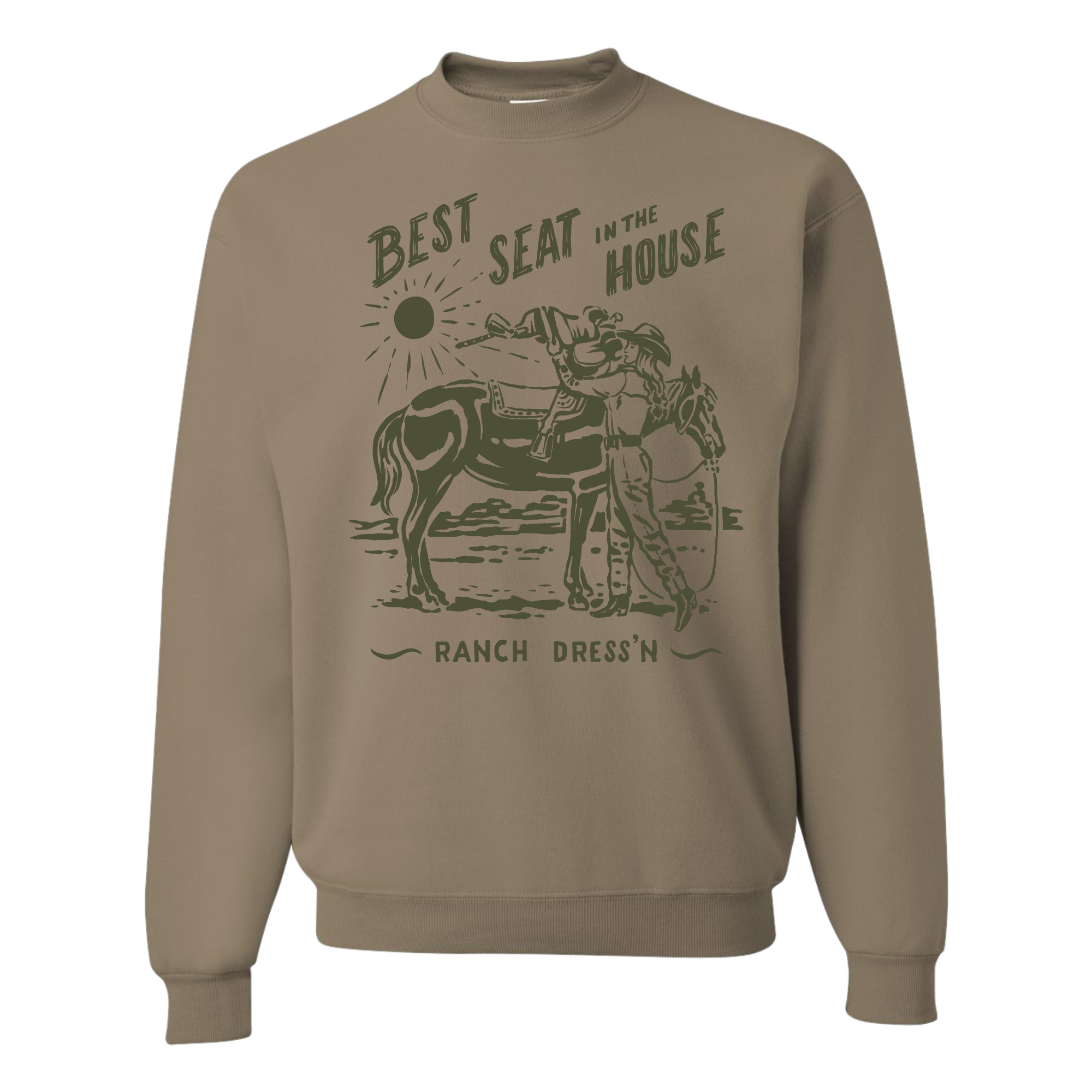 BEST SEAT IN THE HOUSE SANDSTONE CREWNECK