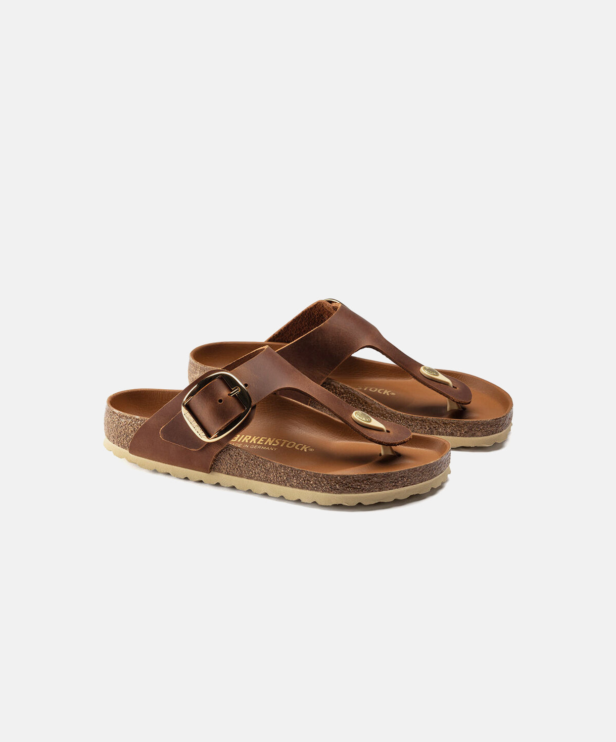 Birkenstock Gizeh Big Buckle Oiled Leather Cognac Sandals