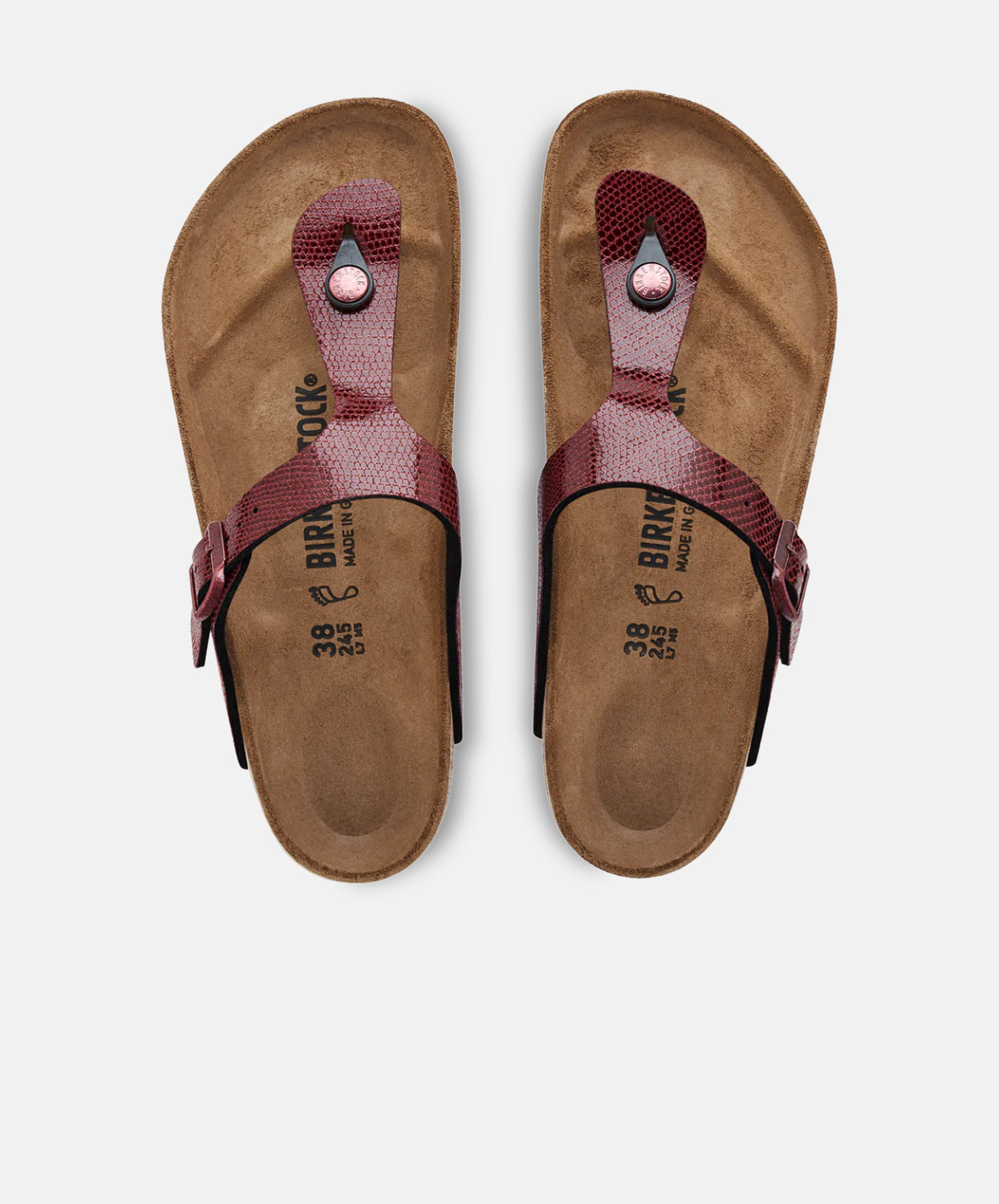 Birkenstock Gizeh Birko-Flor Magical Metallic Maroon Sandals