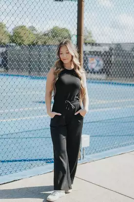 Black Keyhole Back Jumpsuit