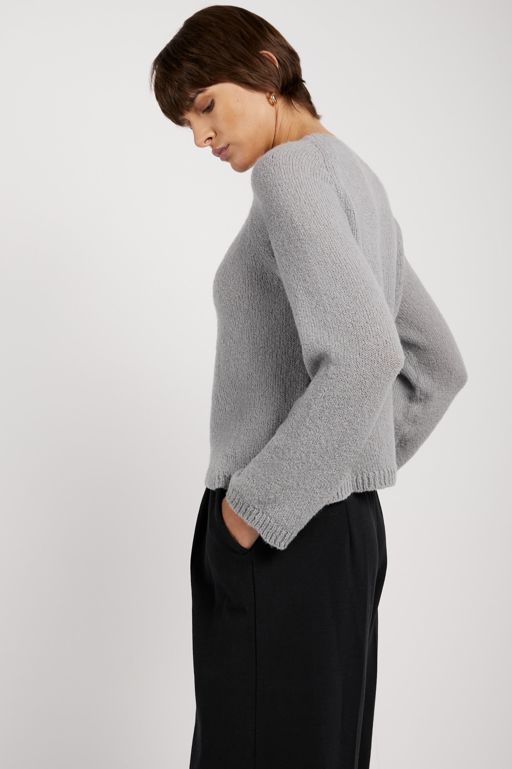 Bouclé Sweater in Heather Grey