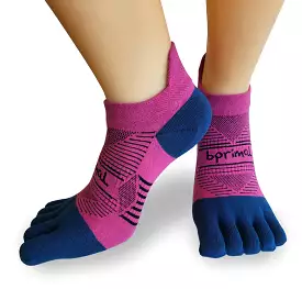 Bprimal Performance Five-Toe Socks - Womens - Regular Weight - No-Show - Pink/Navy